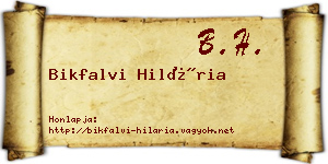 Bikfalvi Hilária névjegykártya